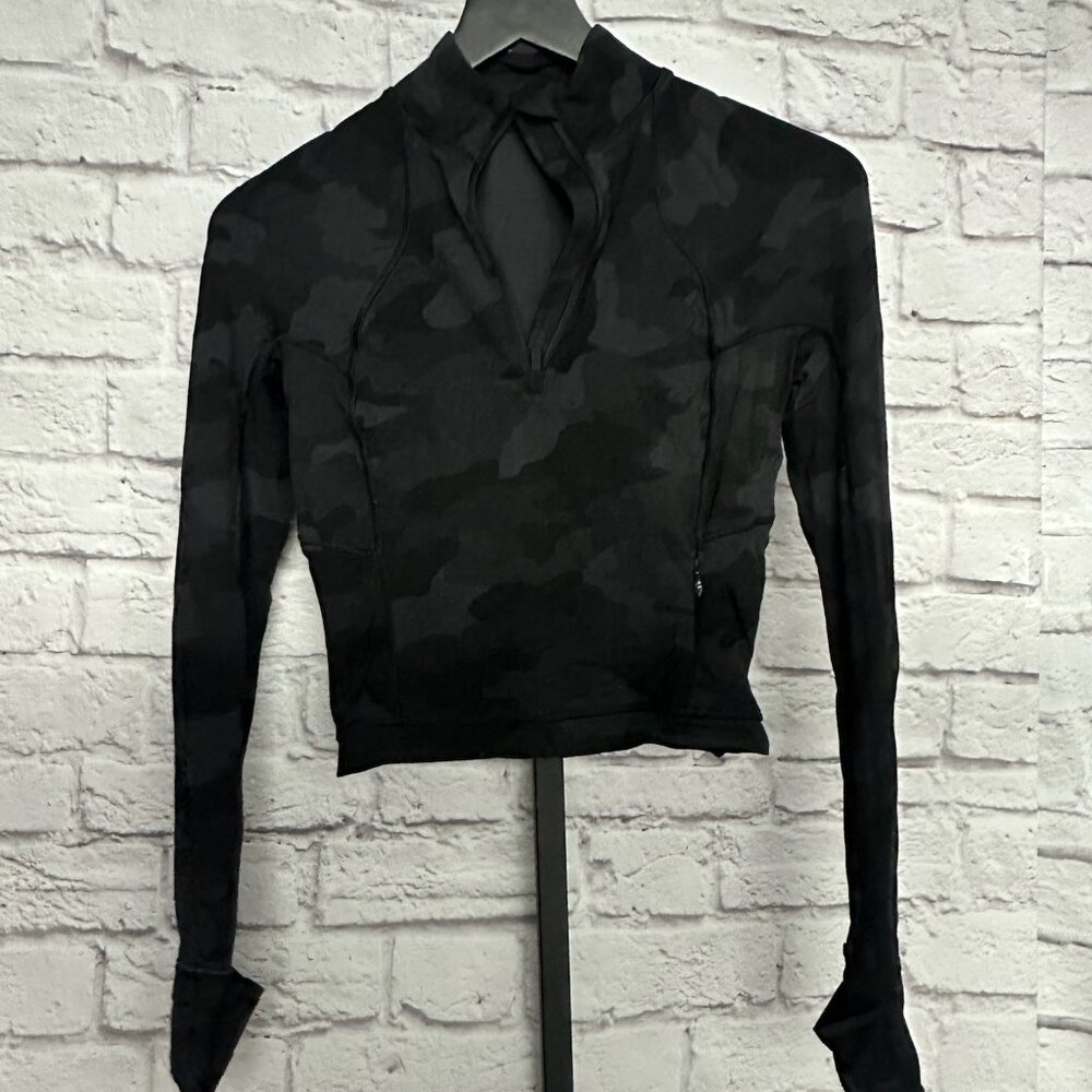 lululemon Black Camo Workout Sweatshirt